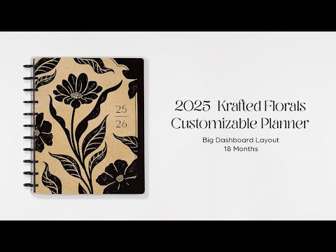 *IMPERFECT* Happy Planner Krafted Florals Big 18-Month Dated 2025-2026 - Dashboard