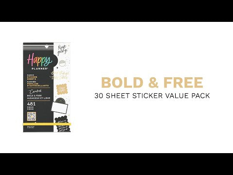 Happy Planner Bold & Free Classic Sticker Book Value Pack