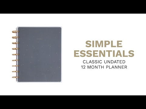 Happy Planner Simple Essentials Classic Vertical Undated - 12 Month Planner