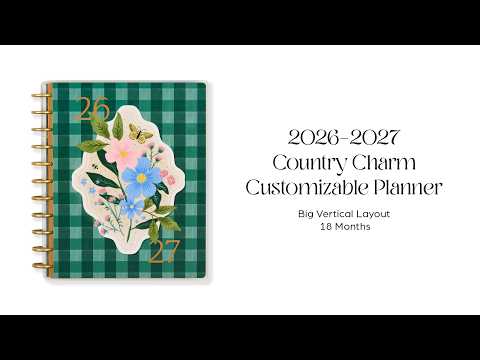 Happy Planner 2026 - 2027 Country Charm Big 18 Month Dated Vertical