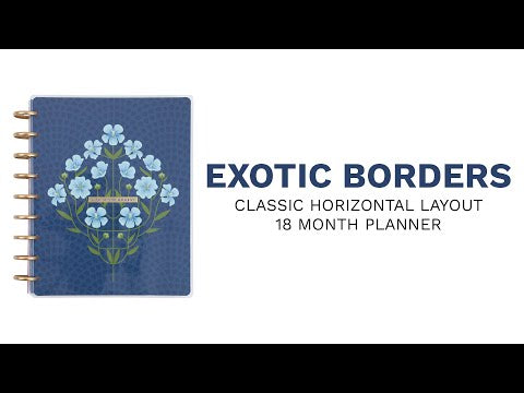 Happy Planner Exotic Fleurs Classic | Horizontal 18-Months Dated Jul 2024 Dec 2025