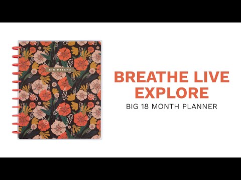 Happy Planner Breathe Live Explore Big | Vertical 18-Months Dated Jul 2024 Dec 2025