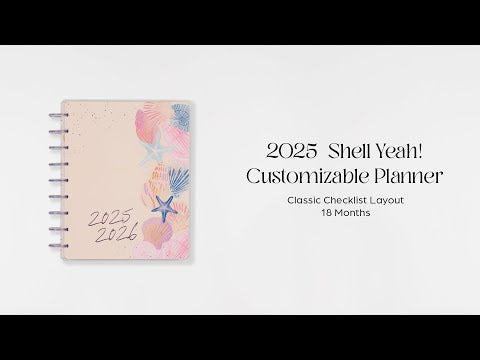 Happy Planner Shell Yeah Classic 18-Month Dated 2025-2026 - Checklist