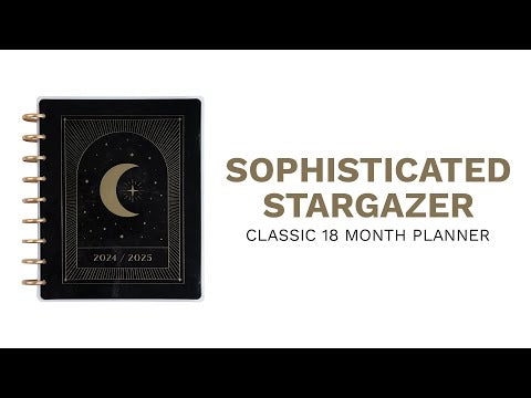 Happy Planner Sophisticated Stargazer Classic | Vertical 18-Months Dated Jul 2024 Dec 2025
