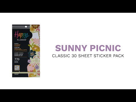 Happy Planner Sunny Picnic Sticker Book - Classic Student