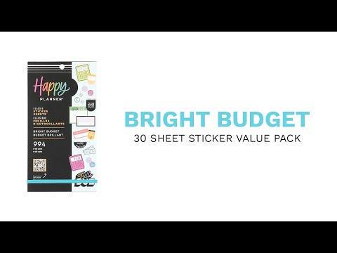 Happy Planner Bright Budget Classic Sticker Book Value Pack