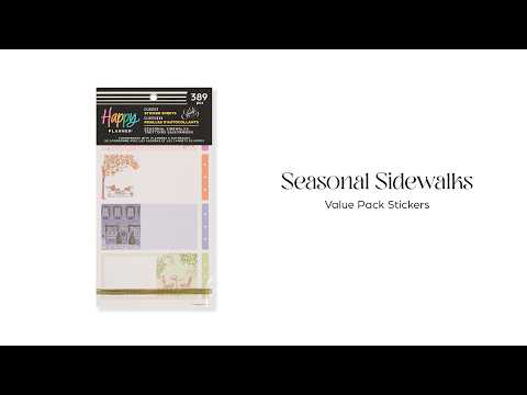 Happy Planner Seasonal Sidewalks Classic sticker book flip-through