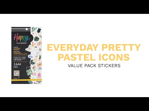 Happy Planner Everyday Pretty Pastel Icons Classic Sticker Book