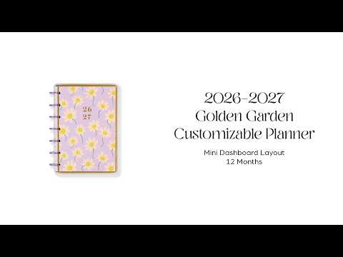 Happy Planner 2026 - 2027 "Golden Garden" Mini 12 Month Dated - Dashboard