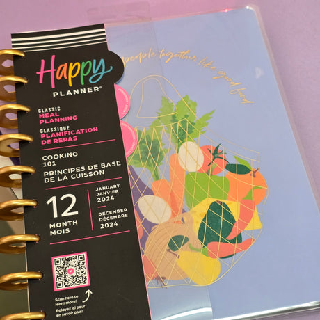 *IMPERFECT* Happy Planner CLASSIC Cooking 101 Meal Planner -12-Month Dated Jan - Dec 2024