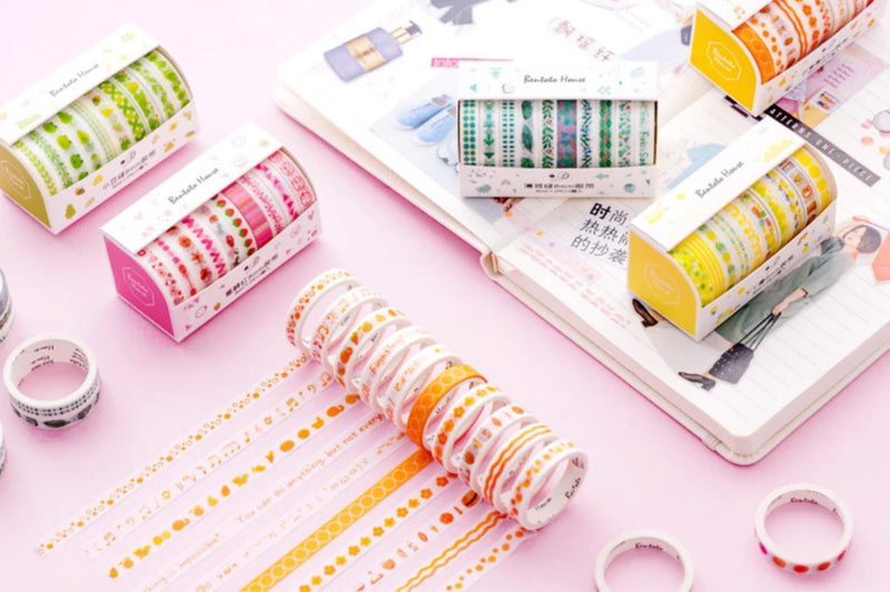 100 Rolls Pocket Tape Japanese Stationery Supplies DIY Paper Tapes Washi  Journal Sticker Stickers Stationary Student 