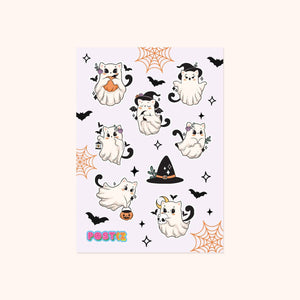 Ghost Cats Sticker Sheet