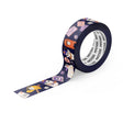 Ghost Office Washi Tape by Pipsticks trailed with mail delivering ghosts, letters and mailboxes on a midnight blue background