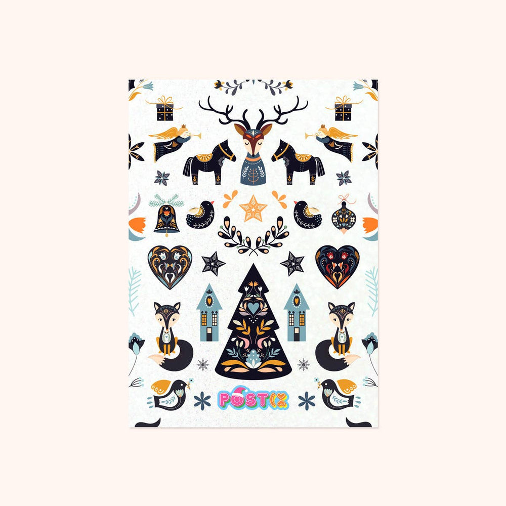 Nordic Christmas Eve Glitter Sticker Sheet