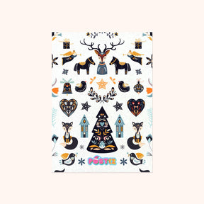 Nordic Christmas Eve Glitter Sticker Sheet