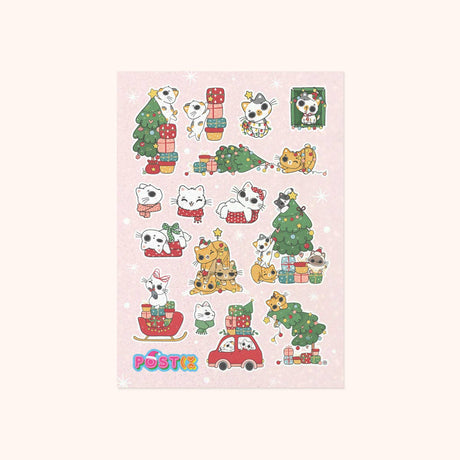 Cheeky Christmas Cats Glitter Sticker Sheet