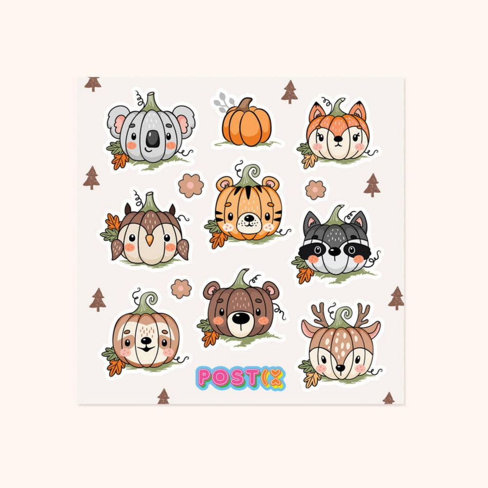 Pumpkin Animals Sticker Sheet