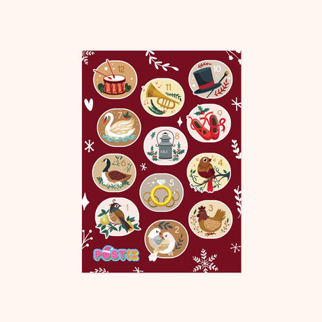 12 Days of Christmas Sticker Sheet