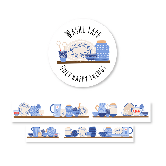 Blue Ceramics Washi Tape