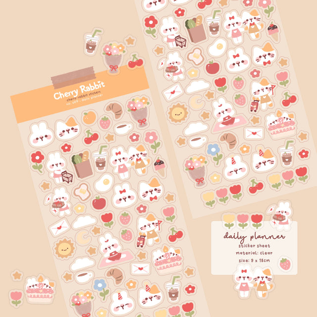 Daily Planner Kawaii Clear Sticker Sheet