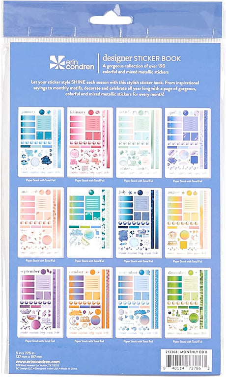 Erin Condren Monthly Sticker Book
