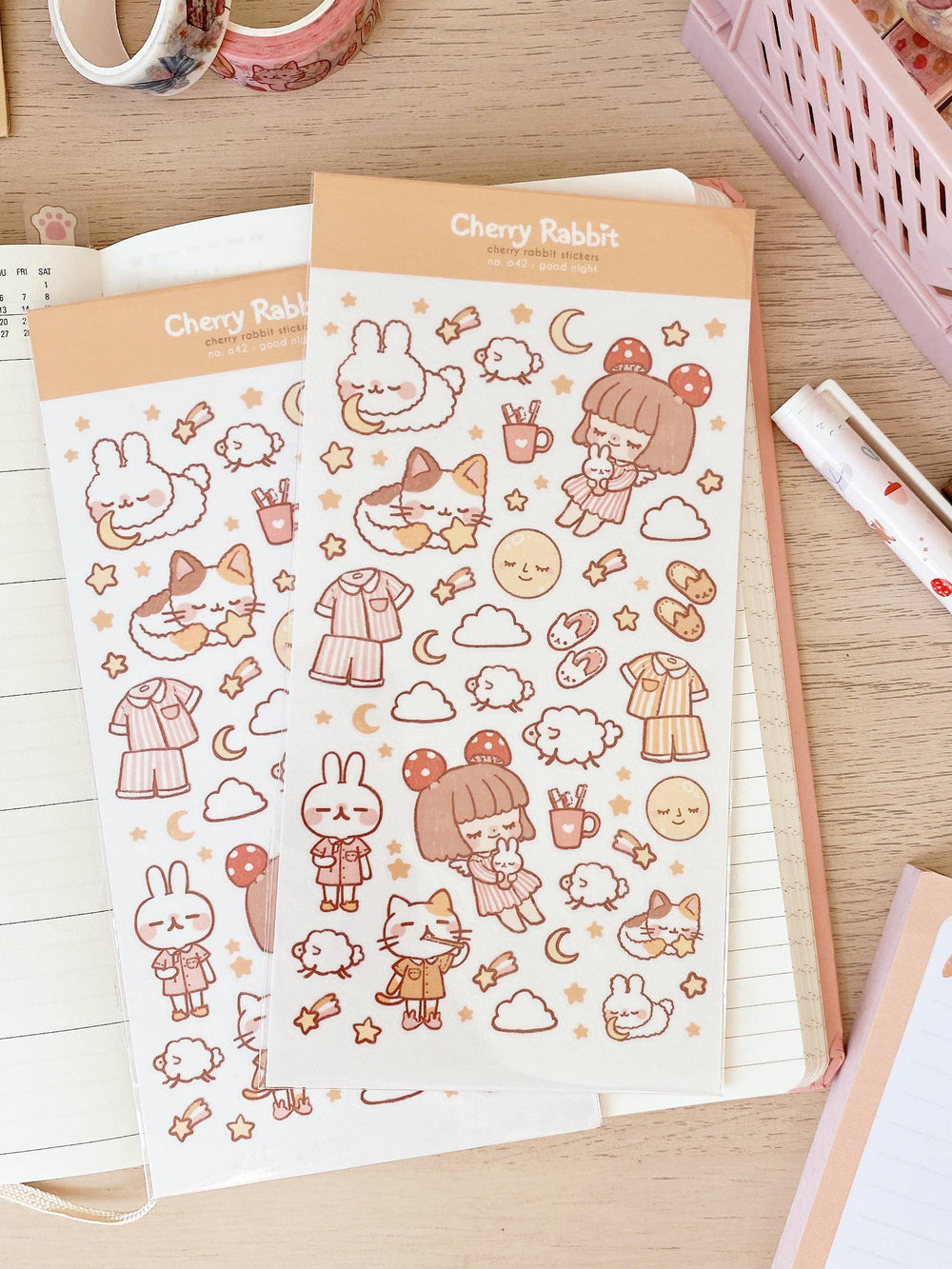 Good Night Washi Stickers by Cherry Rabbit