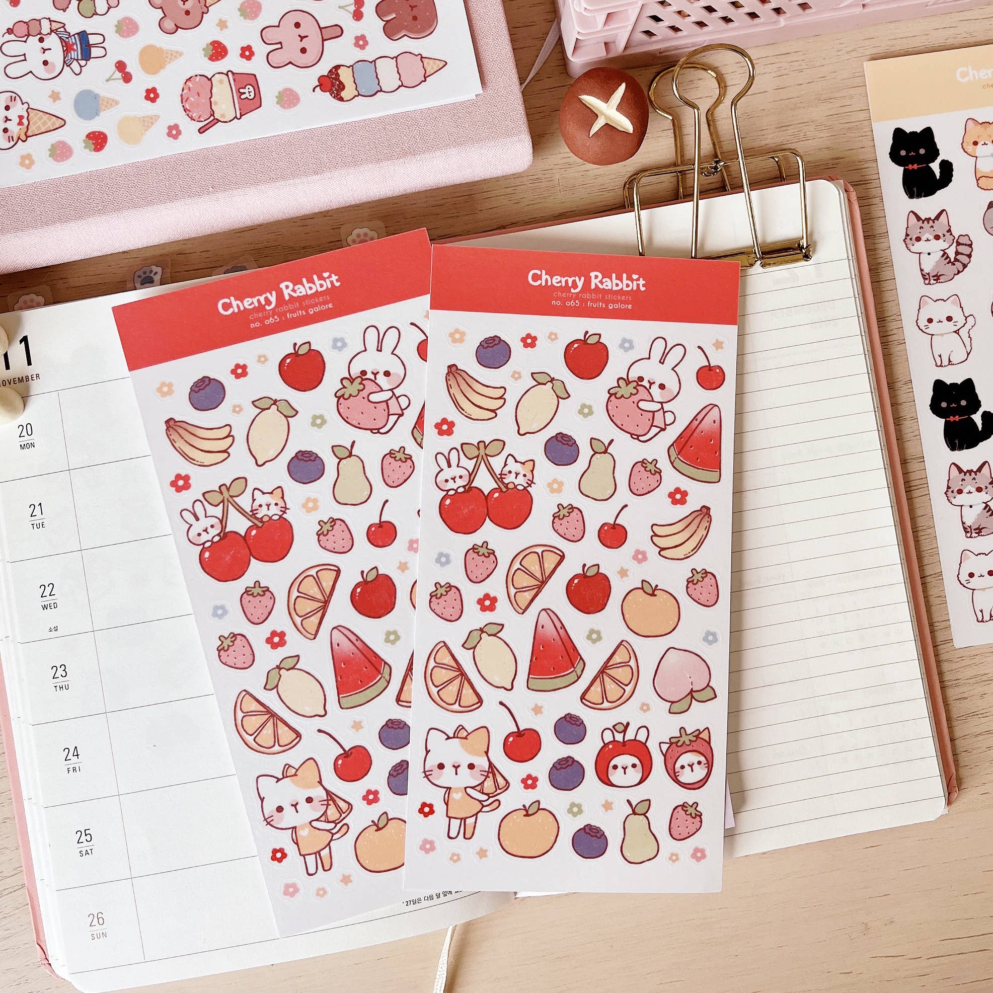 Rabbit Fruits Galore Washi Stickers