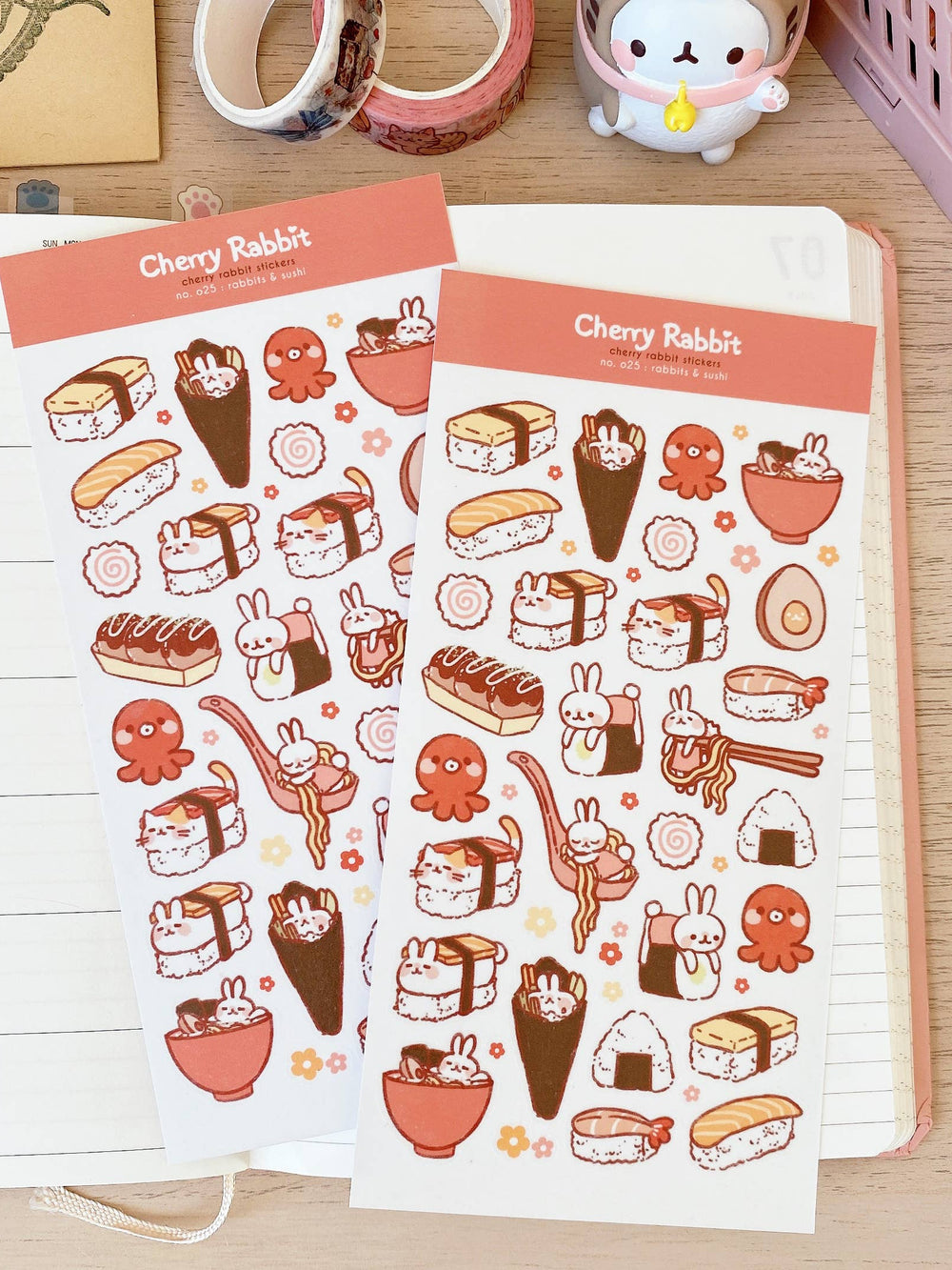 Sushi & Rabbits Washi Stickers by Cherry Rabbit