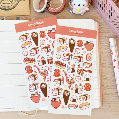 Sushi & Rabbits Washi Stickers by Cherry Rabbit