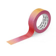 Fiery Ombre Grid Washi Tape by Pipsticks white grid on a pink yellow ombre background