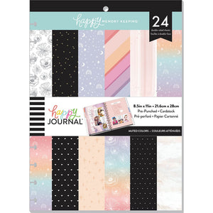 Happy Memory Keeping Big Muted Colours Pre-Punched Cardstock