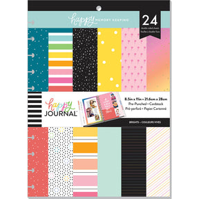 Happy Memory Keeping Big Bright Pre-Punched Cardstock