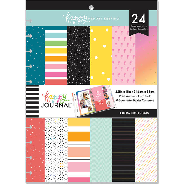 Happy Memory Keeping Big Bright Pre-Punched Cardstock