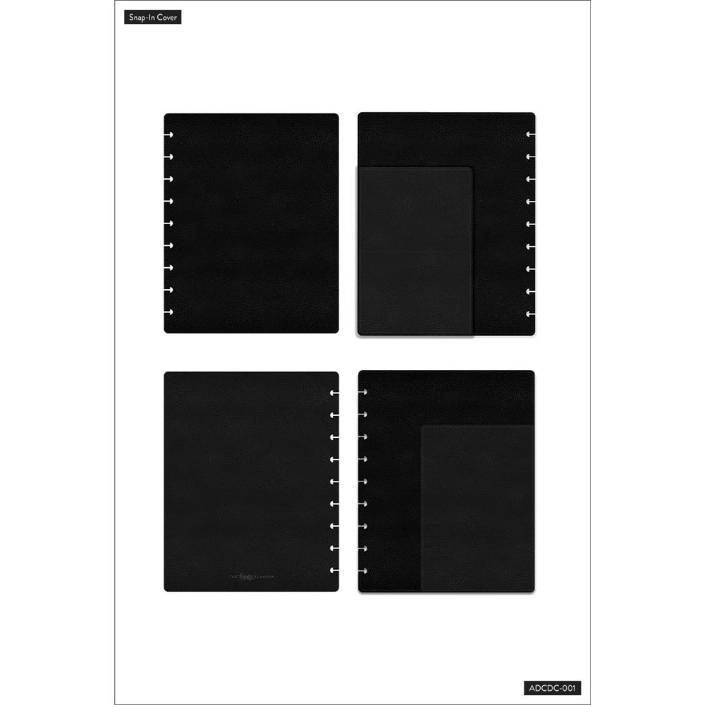 Happy Planner Classic Midnight Black Deluxe Soft Cover Snap-In
