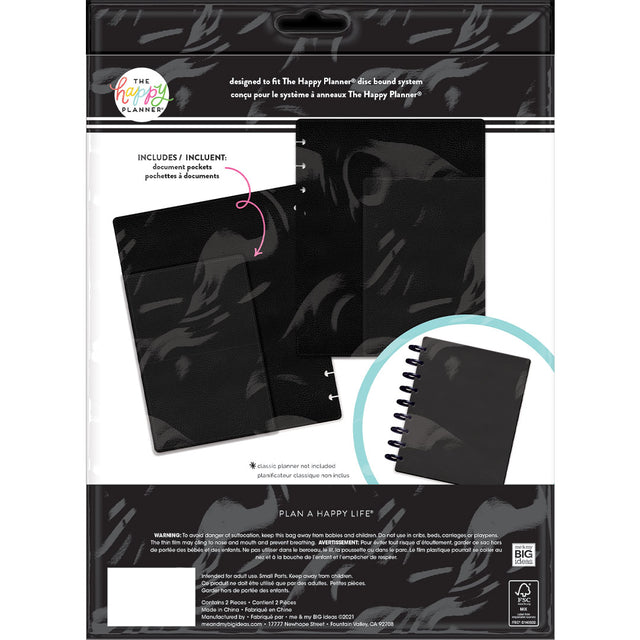 Happy Planner Classic Midnight Black Deluxe Soft Cover Snap-In