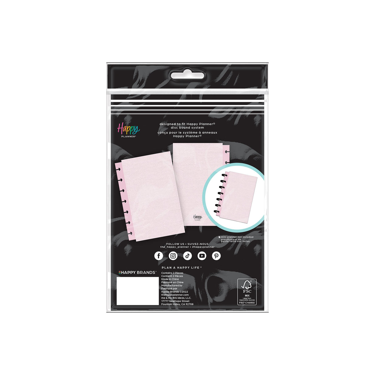 Happy Planner Blush MINI Snap-In Soft Cover packaging