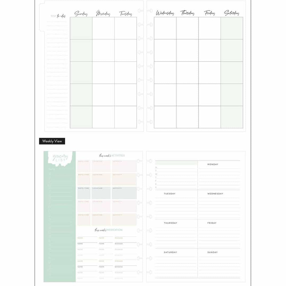 Happy Planner Classic Caregiver Dashboard Extension Pack - Undated