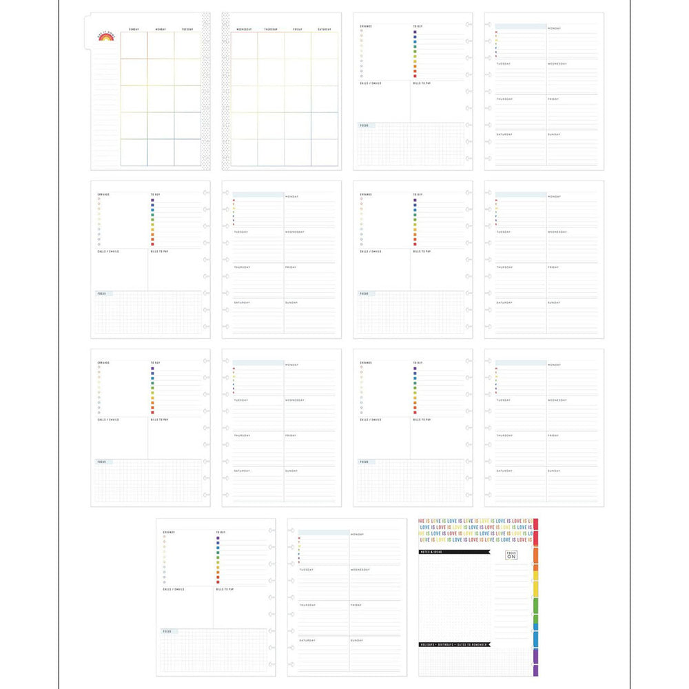 Happy Planner Classic Pride Dashboard Extension Pack - Undated 4-Months