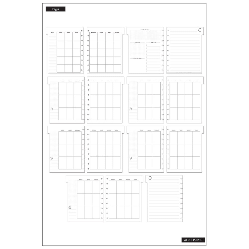 Happy Planner Classic Work Life Modernist Vertical Extension Pack - Undated 6-Months