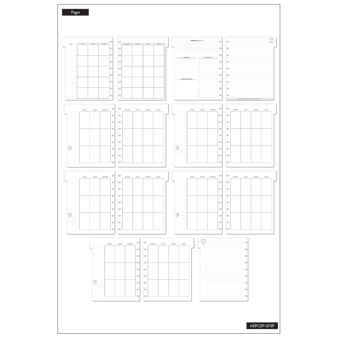 Happy Planner Classic Work Life Modernist Vertical Extension Pack - Undated 6-Months