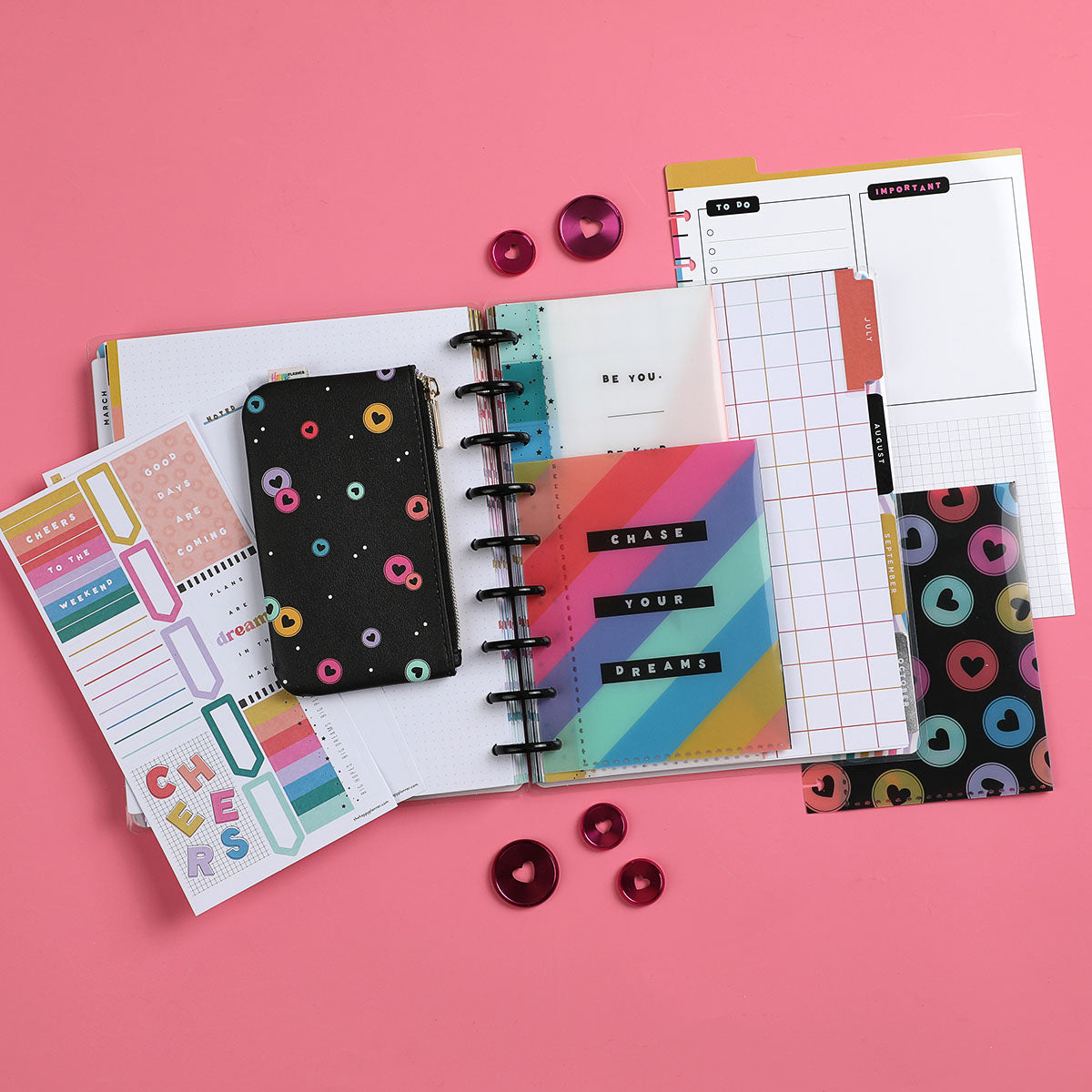 Happy Planner Happy Brights CLASSIC Planner Companion flat lay