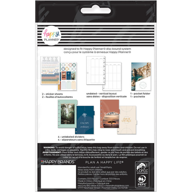 Happy Planner Mini Getaway Vertical Extension Pack - Undated