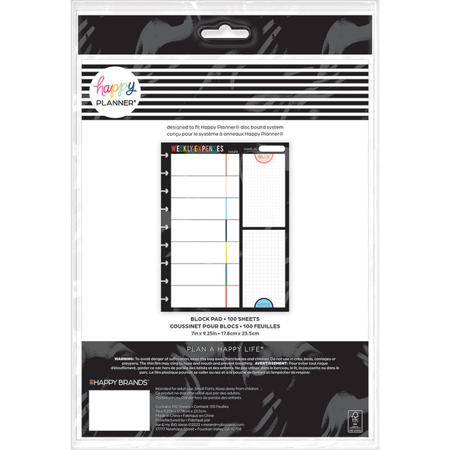 Happy Planner Classic Bright Retro Block Pad - Dot Grid + Weekly