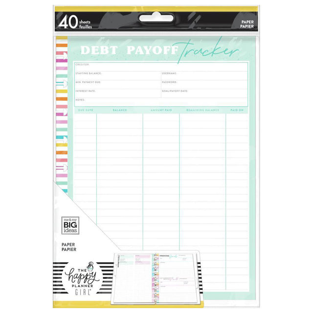 AFCFP40-003-Happy Planner-Classic-Debt Payoff Tracker Fill Paper