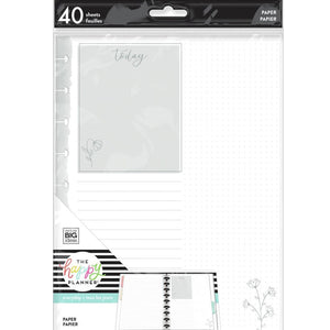 Happy Planner Classic Neutral Florals Fill Paper - Dot Grid + Lined