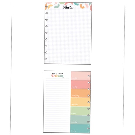 Happy Planner Everyday Colorful Notes Classic Filler Paper - Lined + Grid