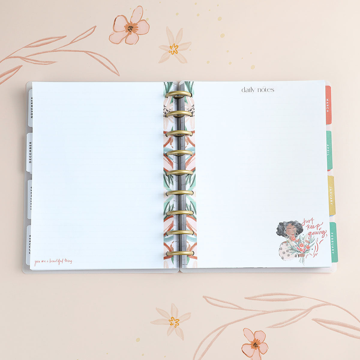 Happy Planner Beautiful & Brave CLASSIC Fill Paper - Spoonful of Faith flat lay