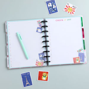 Happy Planner Bright Travels CLASSIC Fill Paper flat lay