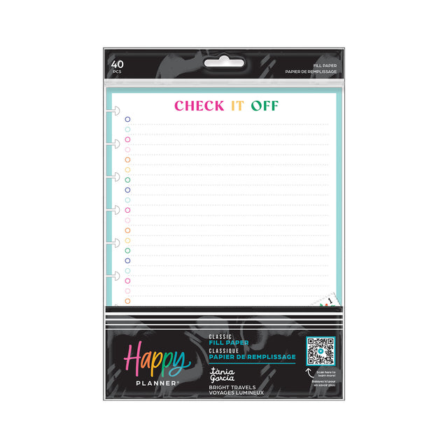 Happy Planner Bright Travels CLASSIC Fill Paper 