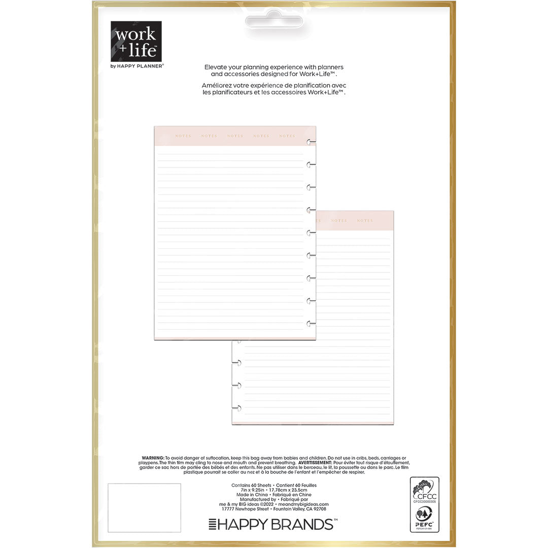 Happy Planner Classic Work Life Modernist Filler Paper - Lined